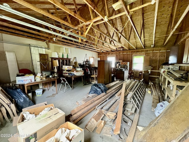 miscellaneous room featuring a workshop area