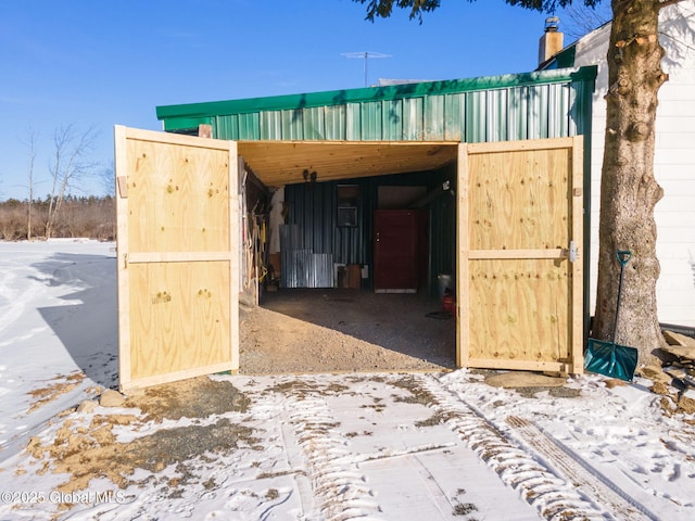 view of snow covered structure