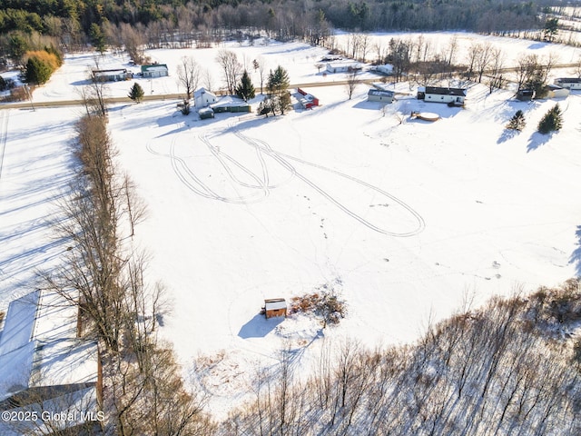 view of snowy aerial view