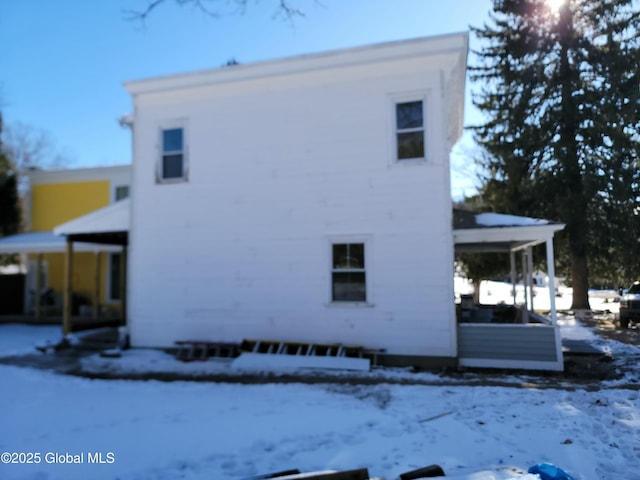 view of snowy exterior