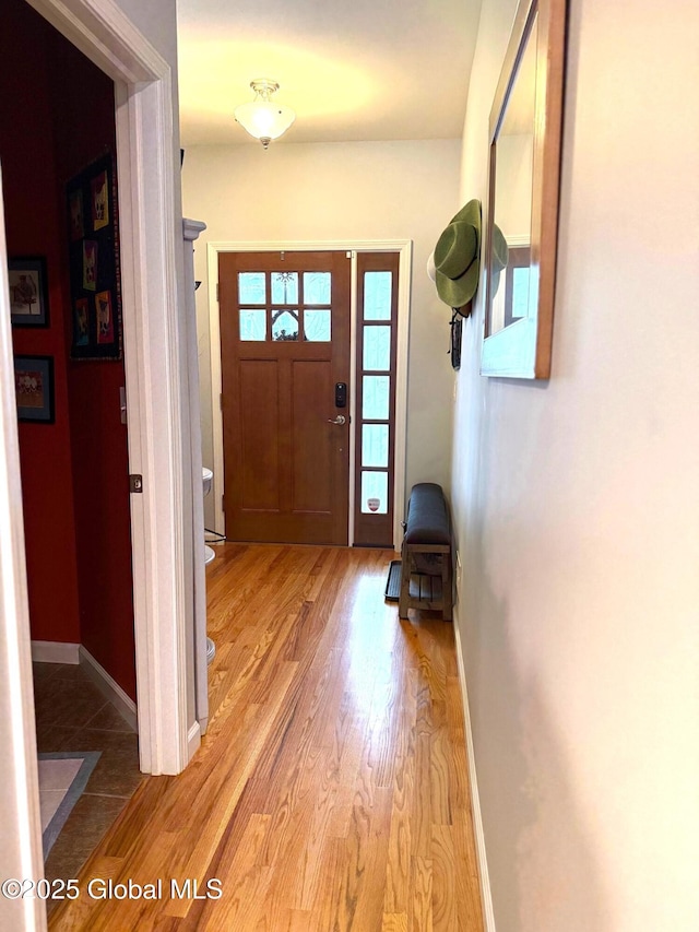 entrance foyer featuring light wood-type flooring