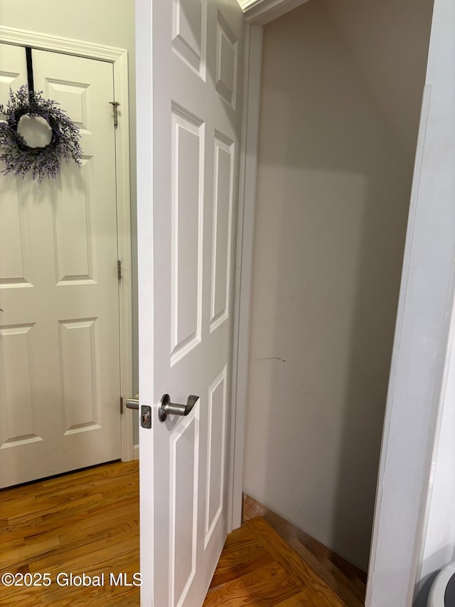 interior space with hardwood / wood-style flooring