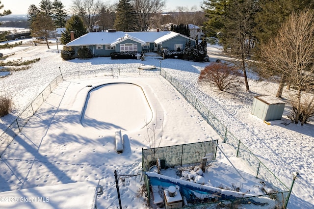 view of snowy aerial view