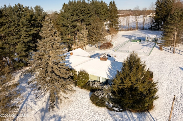 view of snowy aerial view