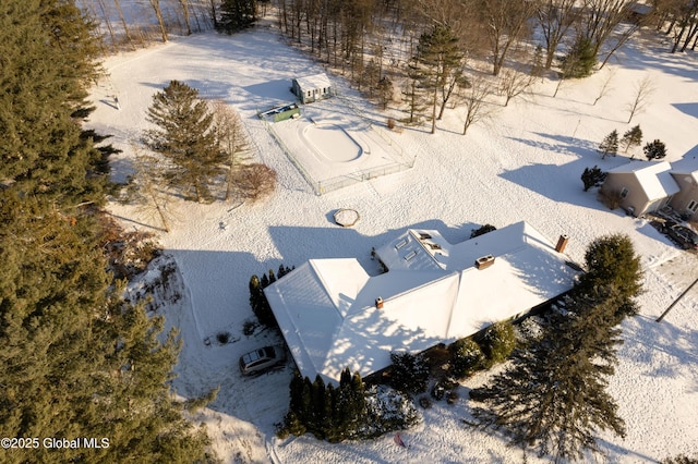 view of snowy aerial view