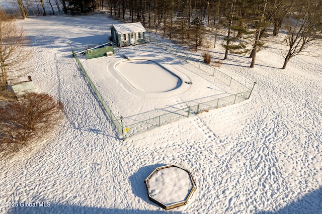 view of snowy aerial view