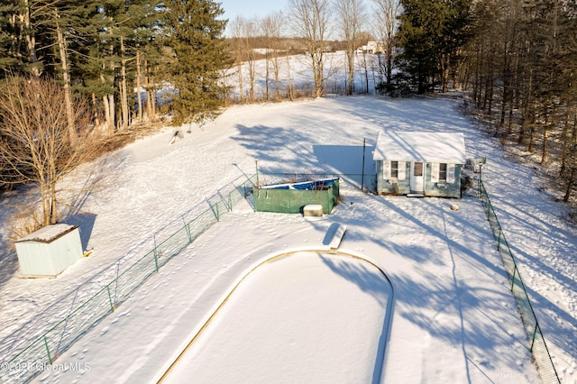 view of snowy aerial view