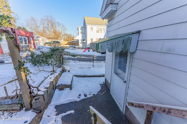 view of snowy yard