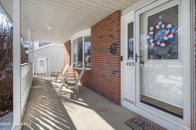 view of patio featuring covered porch