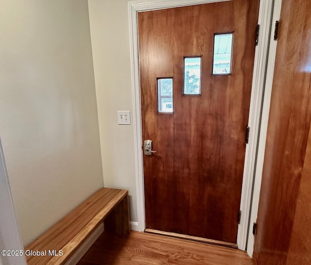 interior space with wood finished floors