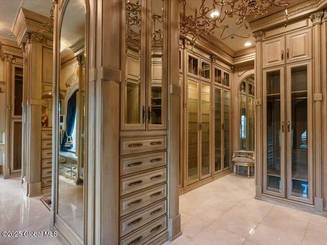 bathroom with crown molding