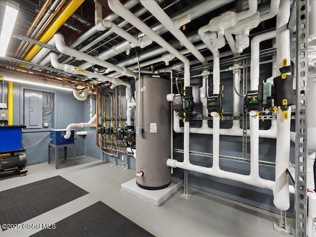 utility room with gas water heater