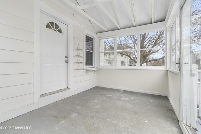 view of unfurnished sunroom