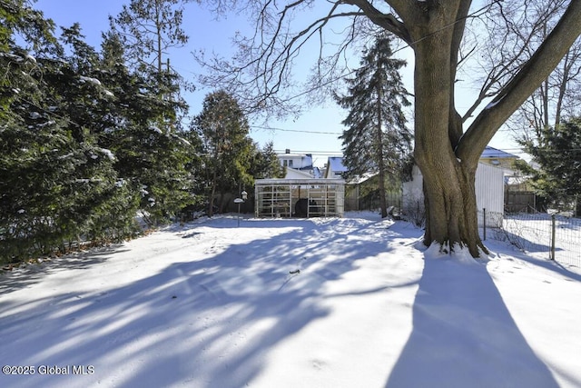 view of snowy yard