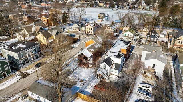 view of snowy aerial view