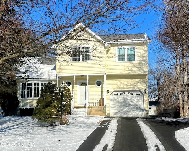 view of front facade featuring a garage