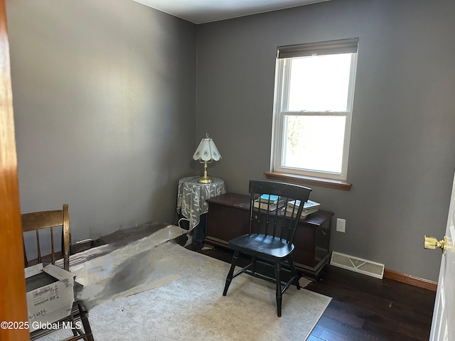 office space featuring dark hardwood / wood-style flooring