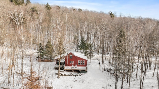 view of snow covered house