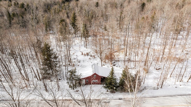 view of snowy aerial view