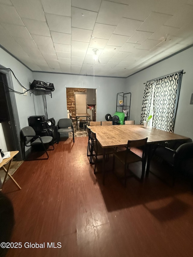 dining area featuring wood-type flooring