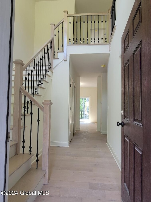 entrance foyer featuring light hardwood / wood-style flooring