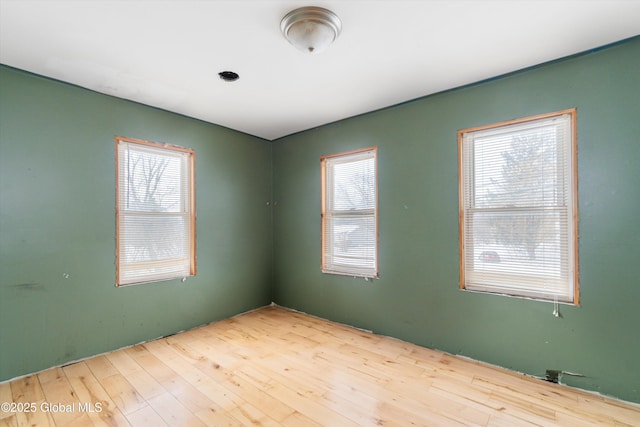 empty room featuring plenty of natural light and light wood-type flooring