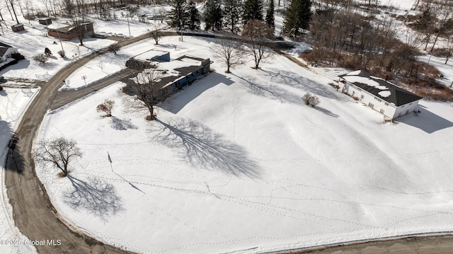 view of snowy aerial view