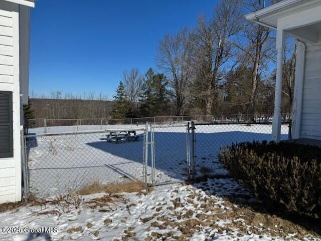 view of snowy yard