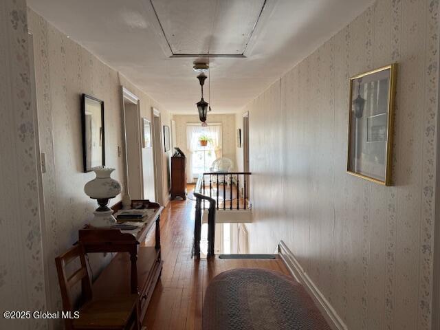 hall featuring hardwood / wood-style floors