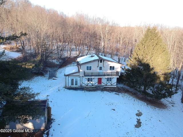 view of snowy aerial view