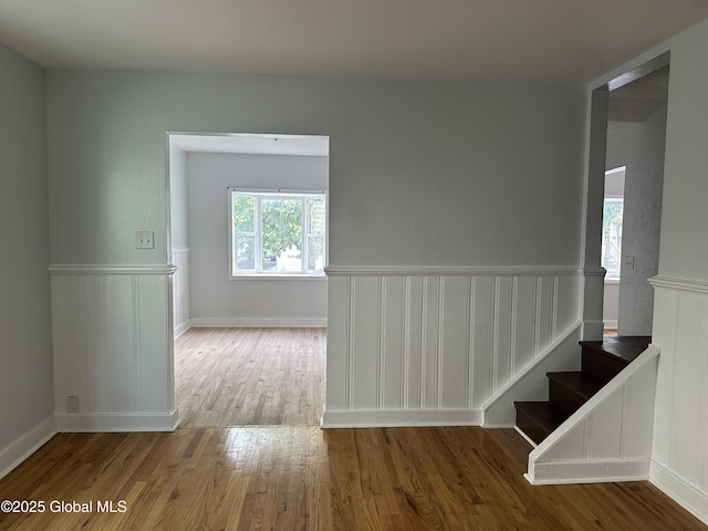 interior space with hardwood / wood-style floors