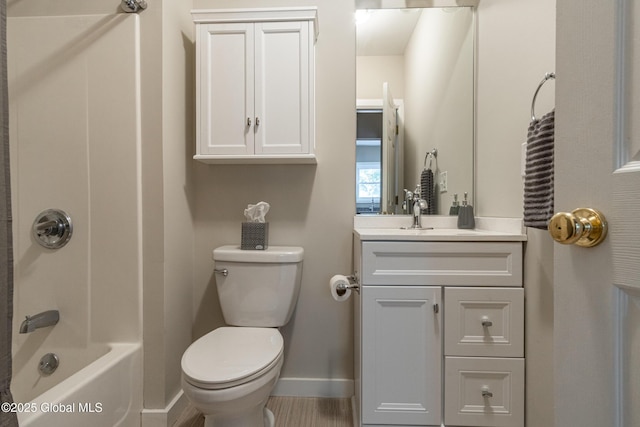 full bathroom with vanity, toilet, and shower / bath combination