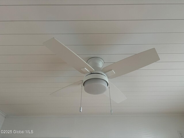 interior details with ceiling fan