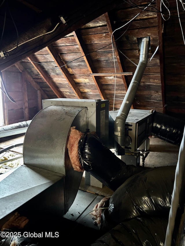 view of unfinished attic