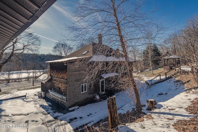 view of snowy exterior