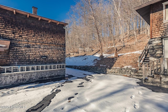 view of snowy exterior