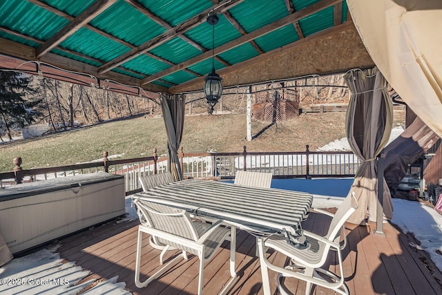 deck featuring a gazebo