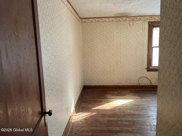 empty room featuring dark wood-type flooring