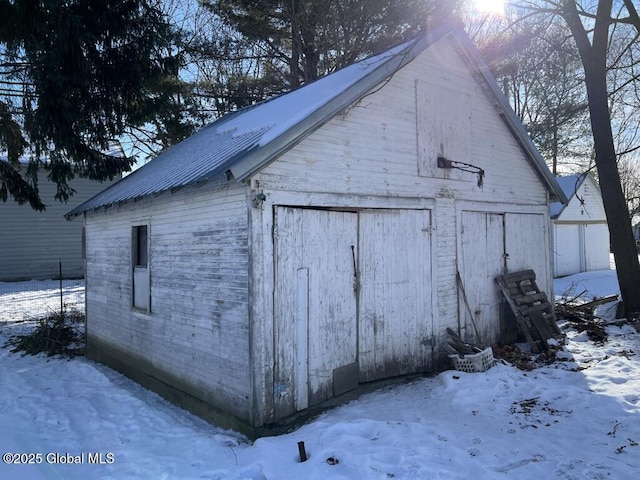 view of snow covered structure