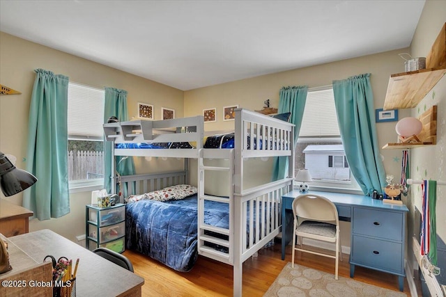 bedroom featuring light hardwood / wood-style flooring