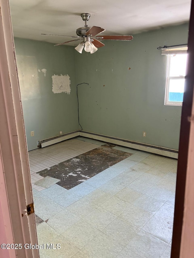 unfurnished room featuring ceiling fan