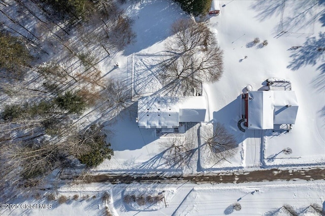 view of snowy aerial view