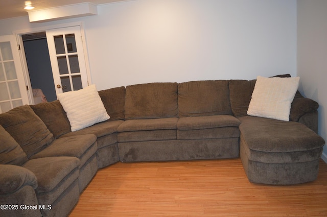 living room featuring light hardwood / wood-style flooring