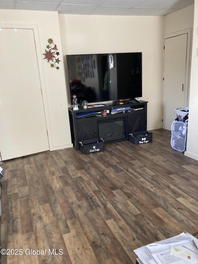 living room featuring dark wood finished floors