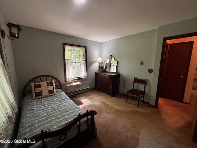 340 Grange Rd, Greenfield, NY 12833 - carpeted bedroom featuring a baseboard heating unit