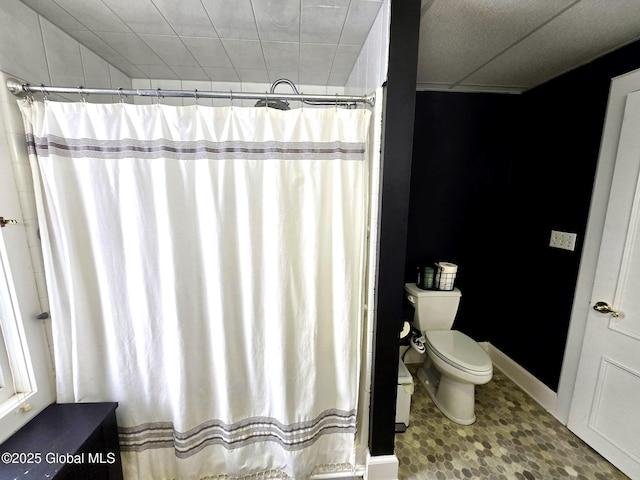 bathroom featuring toilet and walk in shower