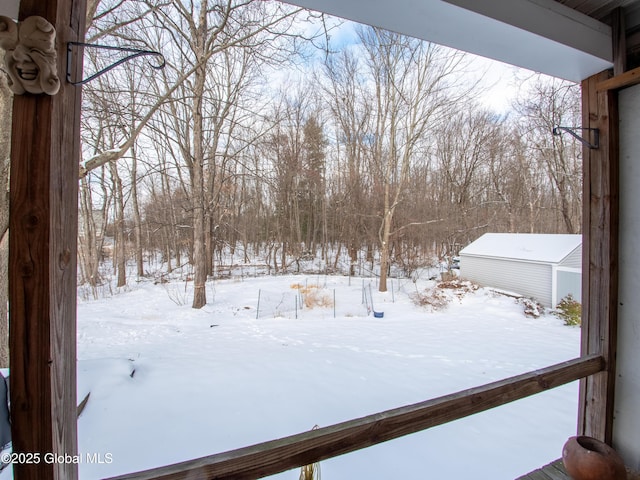 view of snowy yard