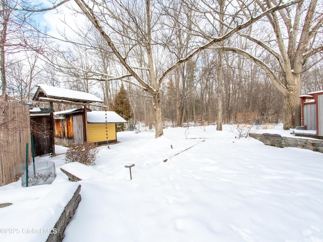 view of snowy yard