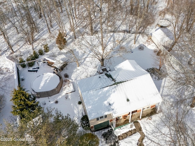 view of snowy aerial view