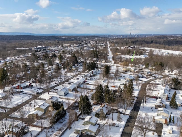 view of snowy aerial view